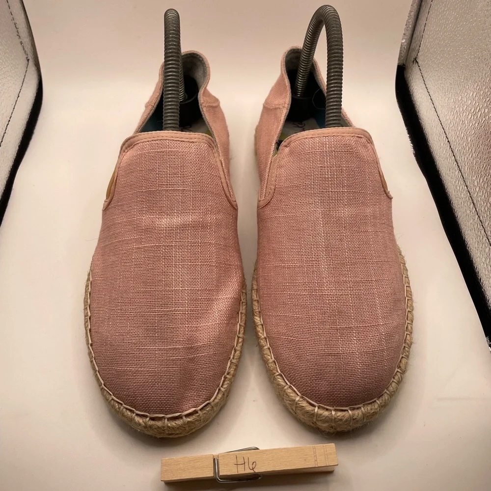 Olukai Kaula Pa’a Kapa Pink Espadrille Slip-On Shoes size 7